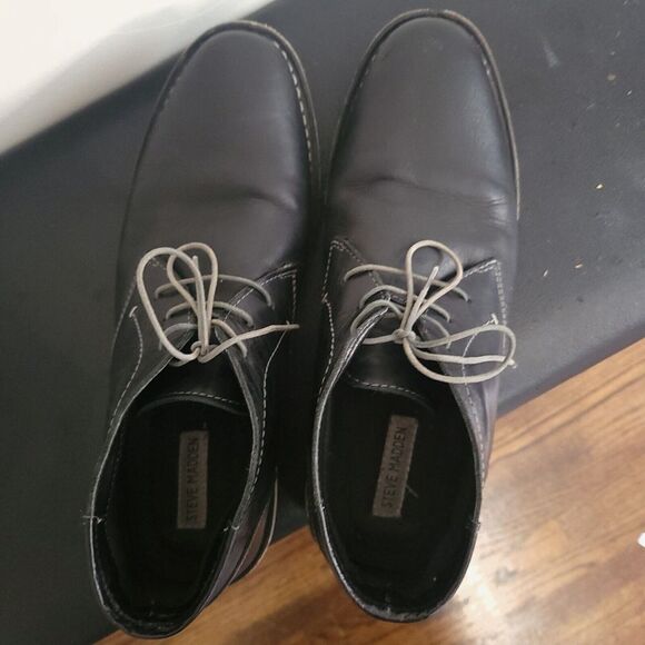 Steve Madden Chukka Boots Mens SiZe 11 Harken 017 Black Leather Shoe - Picture 7 of 9